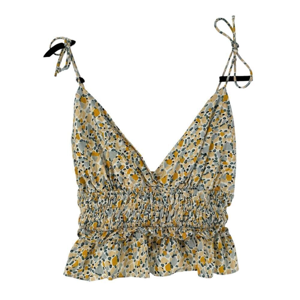 Floral Print Crop Top with Adjustable Straps